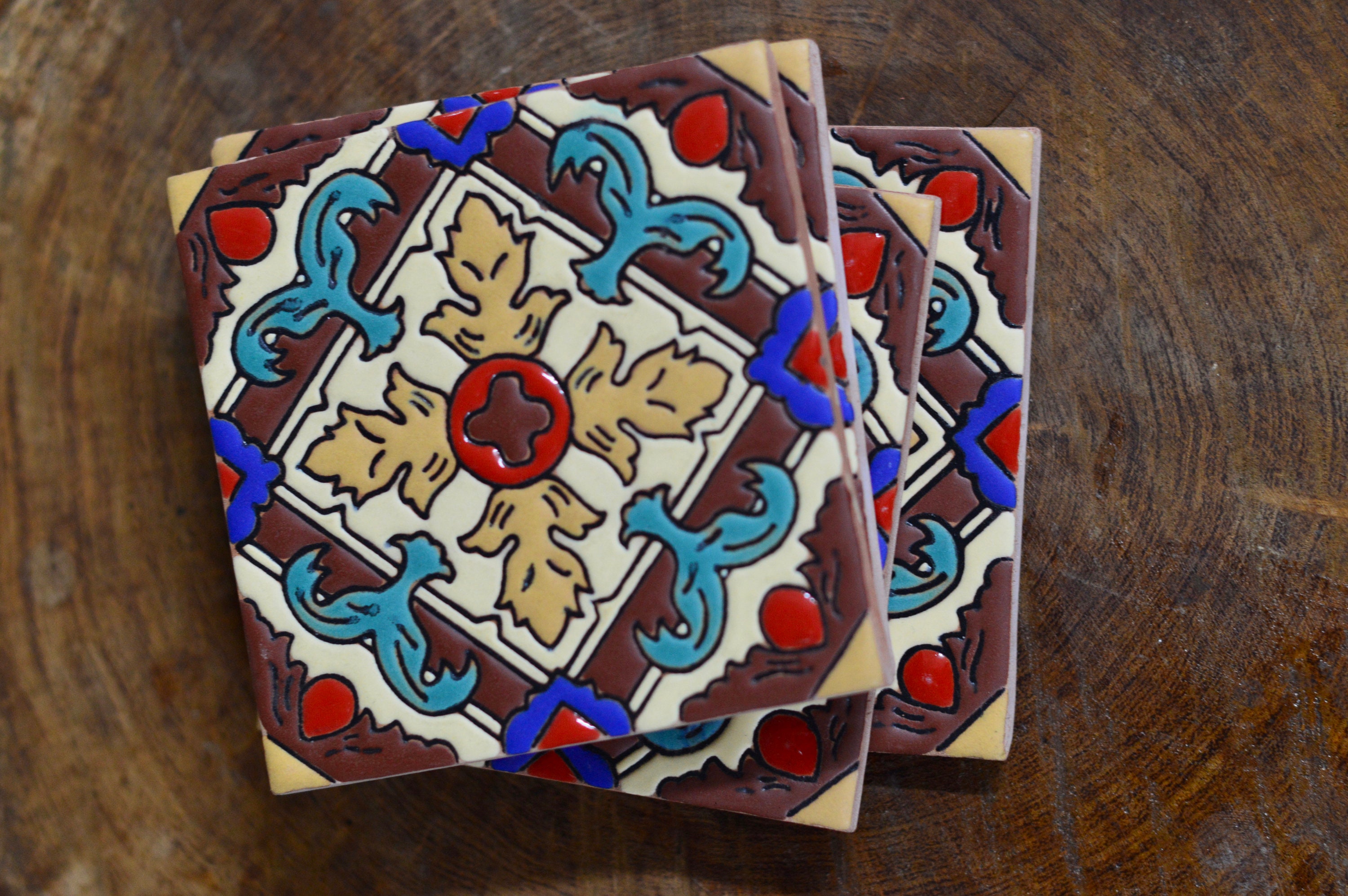 Handbemalte Talavera Fliesen Aus Mexiko – 50 Stück, 5,1 X 5,1 Cm – Bunte Deko-Fliesen Für Mosaik & Basteln