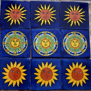 18  Mexican Talavera Tiles handmade- Hand painted 4 &quot;X 4&quot;