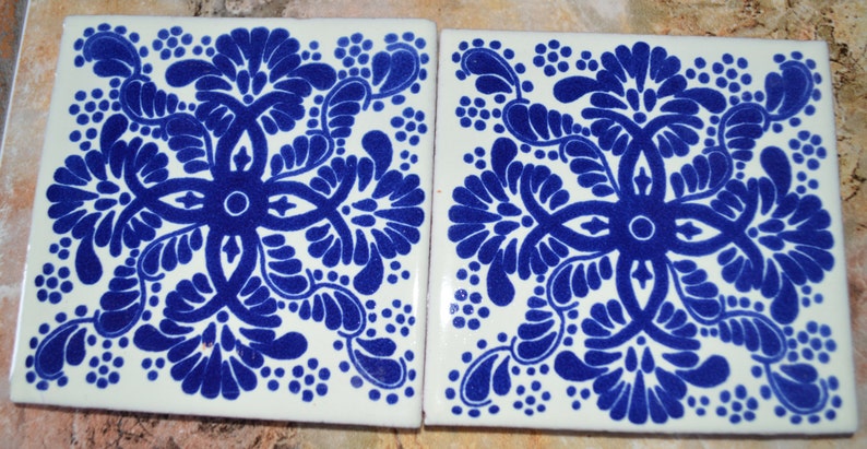 90 Mexican Talavera Tiles handmade Hand painted 4 X | Etsy