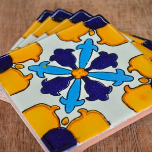 50 Mexican Talavera Tiles handmade- Hand painted 4 "X 4"