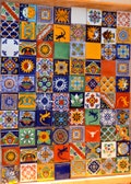 100 Mexican Talavera Tiles handmade- Hand painted 2 "X 2"