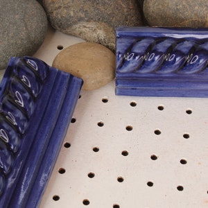 12~ 2 &quot;x 6&quot; Mexican Talavera tile trim Washed Blue