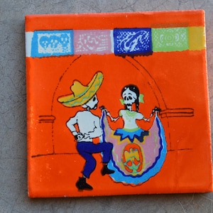 1~Talavera Mexican Tile Mosaic Day of the Dead / Tiles Clay Catrina