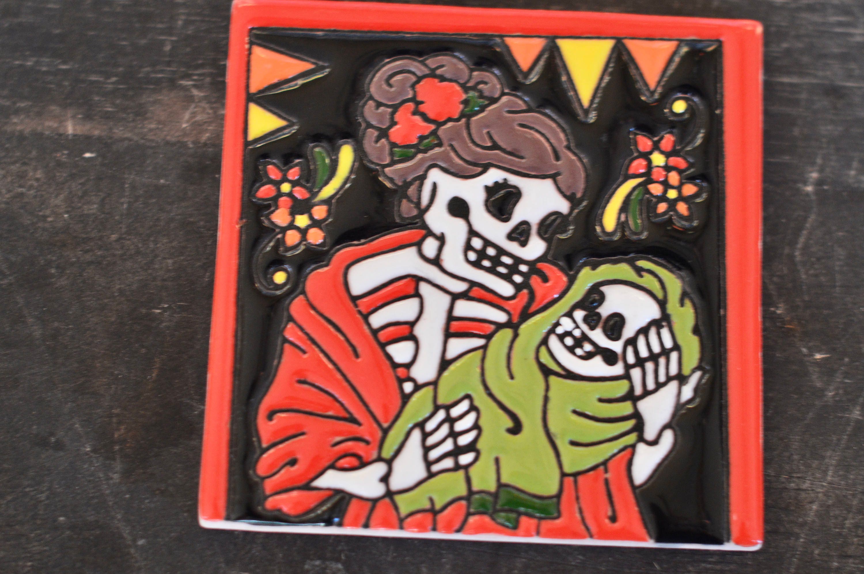 Talavera Mexican Tile- Day of the Dead / Mom Catrina - Etsy