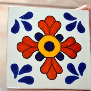 90 Mexicaanse Talavera-tegels handgemaakt, met de hand geschilderd 4 &quot;X 4&quot;