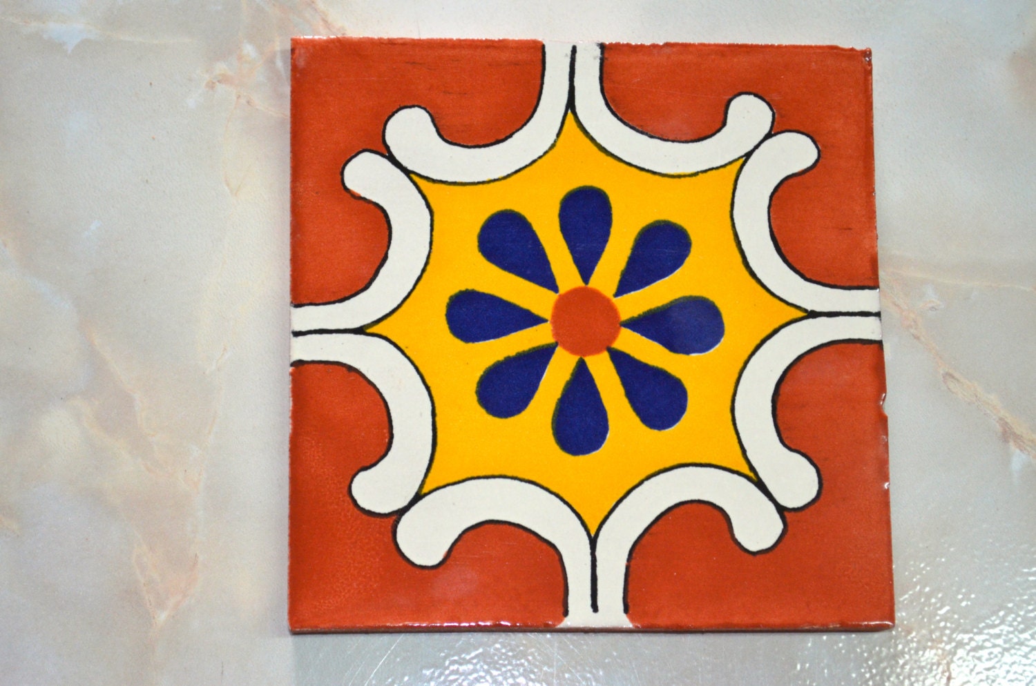 14 Mexican Talavera Tiles.hand Made-hand Painted 6 \, image size:1500x994