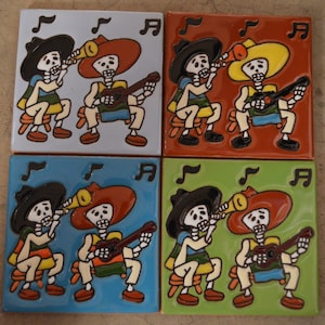 Tuiles Talavera - Jour peint à la main des musiciens morts