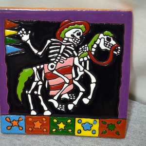 Talavera Mexican Tile Mosaic Day of the Dead / Tiles Clay Catrina