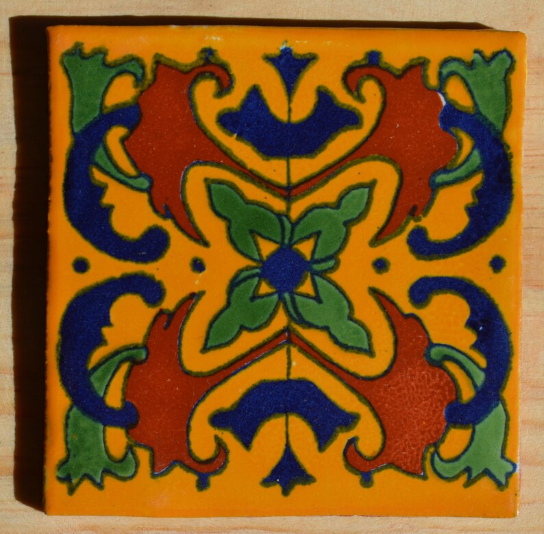 90 Mexican Talavera Tiles Handmadehand Painted 4 x Etsy