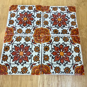 10 Mexican Talavera Tiles. Hand made-Hand painted 4 &quot;X 4&quot;