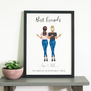 Friendship Print, Best friend Gift, Bestie Gifts, Gifts for Friends, Best Friends illustration, quote, personalised print, birthday gift