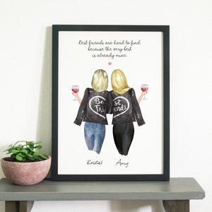 Gift for best friend, friendship print, best friends print, gift for her, friendship quote, friend birthday gift, bestie gift, personalised image 8