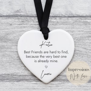 Friendship Gift, Personalised Ceramic Heart Ornament, Best Friend Gifts, Quote, Meaningful Gift for Her, Friends Birthday Gift, Bestie, BFF