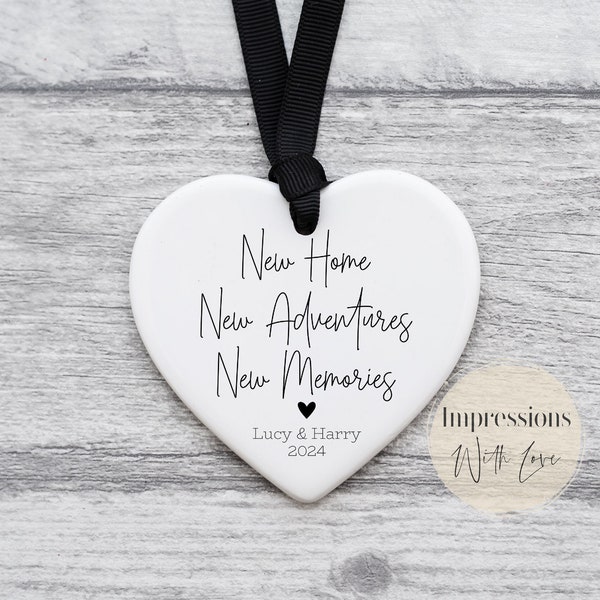 New Home, First Home Gifts, Personalised Housewarming Gift Hanging Heart, Custom Plaque Keepsake, Home Decoration, New House, New Beginnings