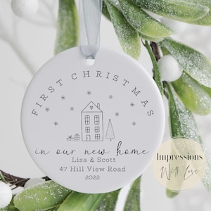 First Christmas in New Home, Personalised Ceramic Ornament, Our New House, First Christmas Tree Bauble, First Home Keepsake Decoration