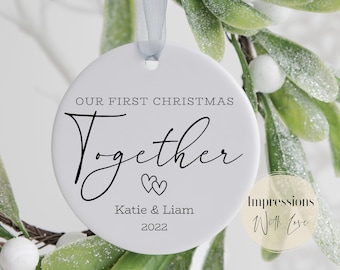 First Christmas Together, Personalised Ceramic Ornament, Couples Gift, First Christmas Bauble, Keepsake Decoration, Boyfriend Girlfriend