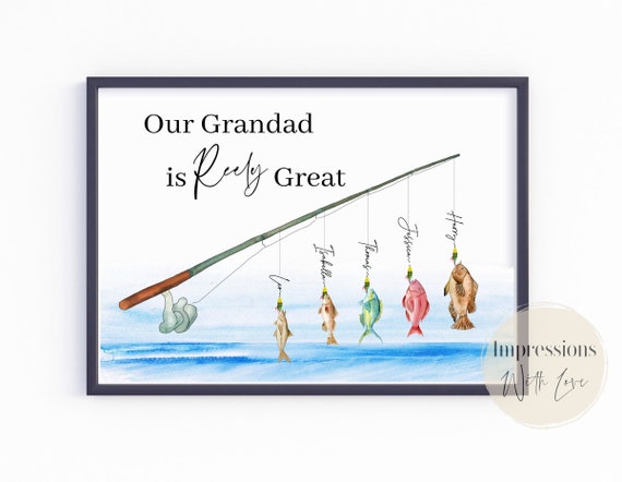 Fishing Gift For Grandad, Father's Day Gift, Personalised Fishing Gifts,  For Men, Print, Fisherman Gift, Birthday Gift, Reely Great Grandad