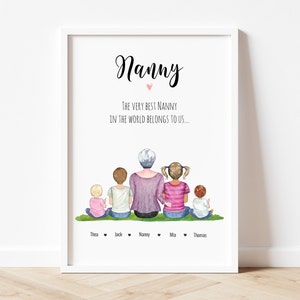 Personalised Gift For Nanny, Mother&#39;s Day, This Nanny Belongs to Print, Gifts For Grandma, Nana, Birthday, From grandkids/ Grandchildren