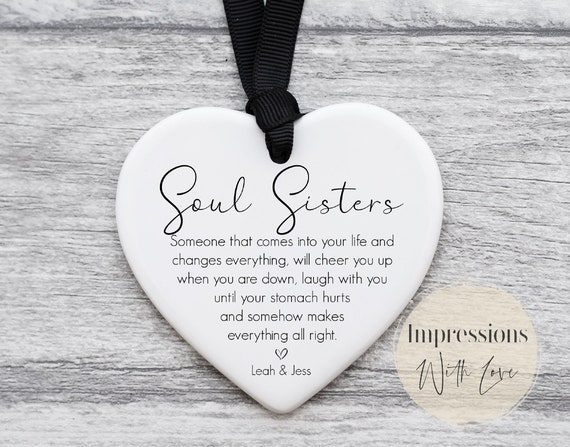 Personalized Best Friend Gift for Soul Sisters Besties Frame Print