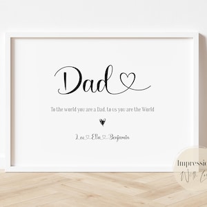 Present for Dad, Fathers Day Gift, Personalised Print, Dad Gifts, For Him, Dad, Daddy Birthday Gift, Dad Quote, From Daughter, Son, Kids