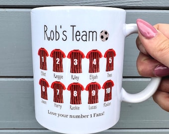 Football Coach Gift, Personalised Mug & Coaster, Custom Football Mug, Thank you Gift From The Team, Manger Appreciation end of Season Gifts