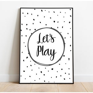 Lässt Spielzeichen, Spielzimmer Drucke, Kinderzimmer Dekor, lässt spielen druckbare, Spielzimmer Wandkunst, Kinderzimmer Dekor, Instant Download, Spielzimmer Dekor