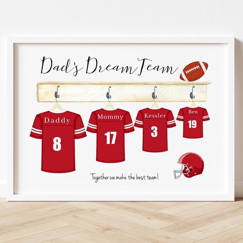 Fathers Day Gift Football Print Dads Dream Team Gifts for Etsy