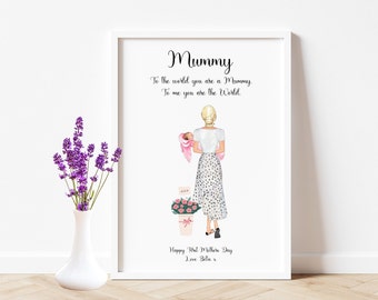 First Mothers Day Gift, New Mum Gift, Mummy Gifts, Mums birthday Gift, Personalised Print, Mummy and Baby, Gifts from Daughter Son, For her