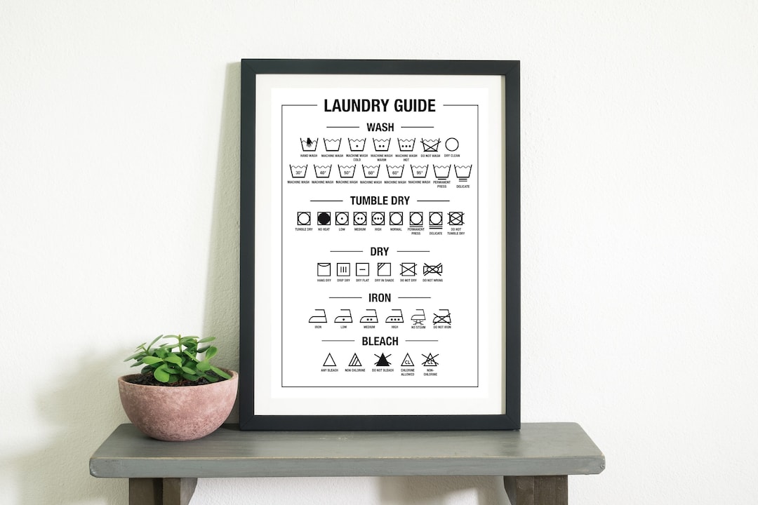 Laundry Guide, Utility Room Print, Laundry Room Print, Laundry Care ...