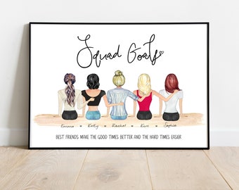 best friend gift, Friendship print, Squad goals, bestie gifts, gifts for friends, friendship quote, printable, personalised print