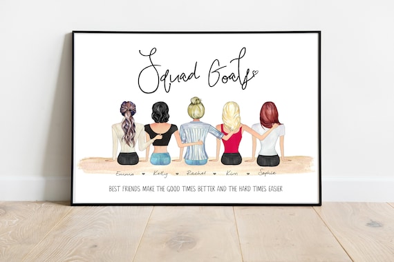 best friend gift, Friendship print, Squad goals, bestie gifts, gifts for friends, friendship quote, printable, personalised print