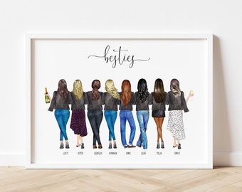 Friendship print, best friend gift, bestie gifts, gifts for friends, friendship quote, printable, personalised print, birthday gift for her
