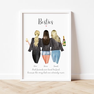 Friendship print, best friend gift, bestie gifts, gifts for friends, friendship quote, printable, personalised print, birthday gift for her