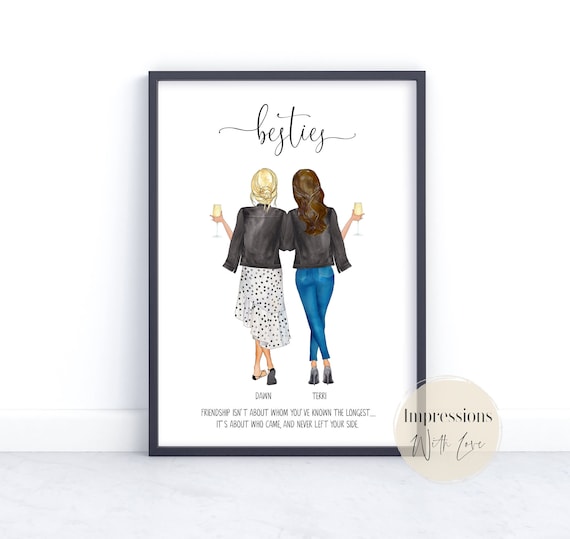 Friendship print, best friend gift, bestie gifts, gifts for friends, friendship quote, printable, personalised print, birthday gift for her