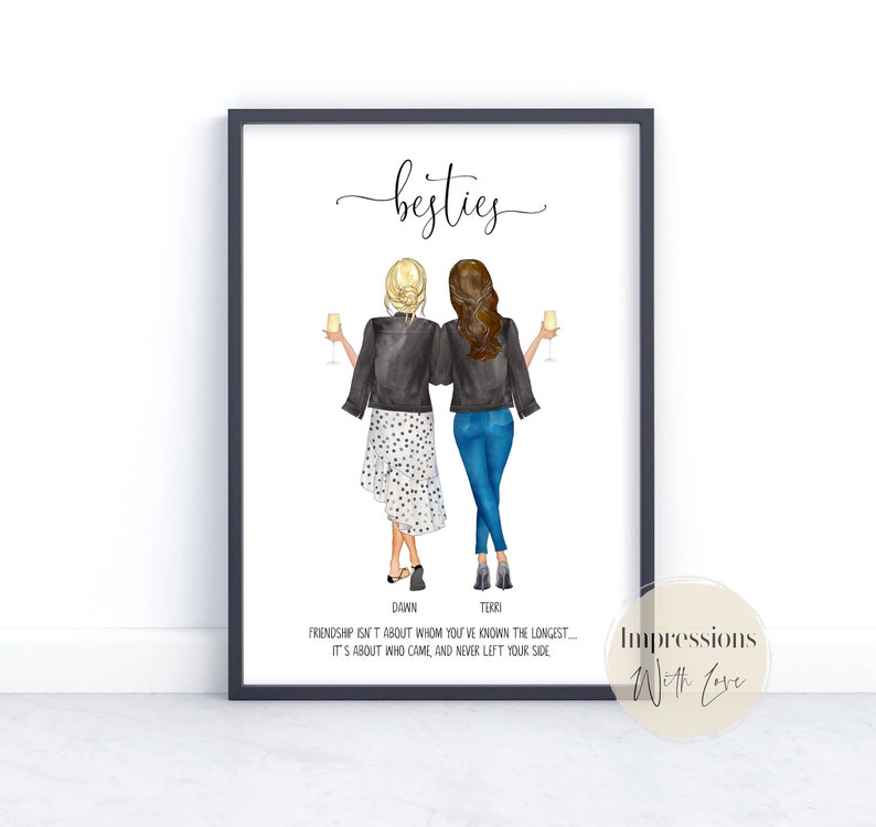 Friendship print, best friend gift, bestie gifts, gifts for friends, friendship quote, printable, personalised print, birthday gift for her 