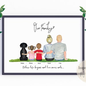 Family Print, Family portrait, Personalised Print, Mother's Day gift, housewarmings gift, gifts for her, birthday gift, family printable