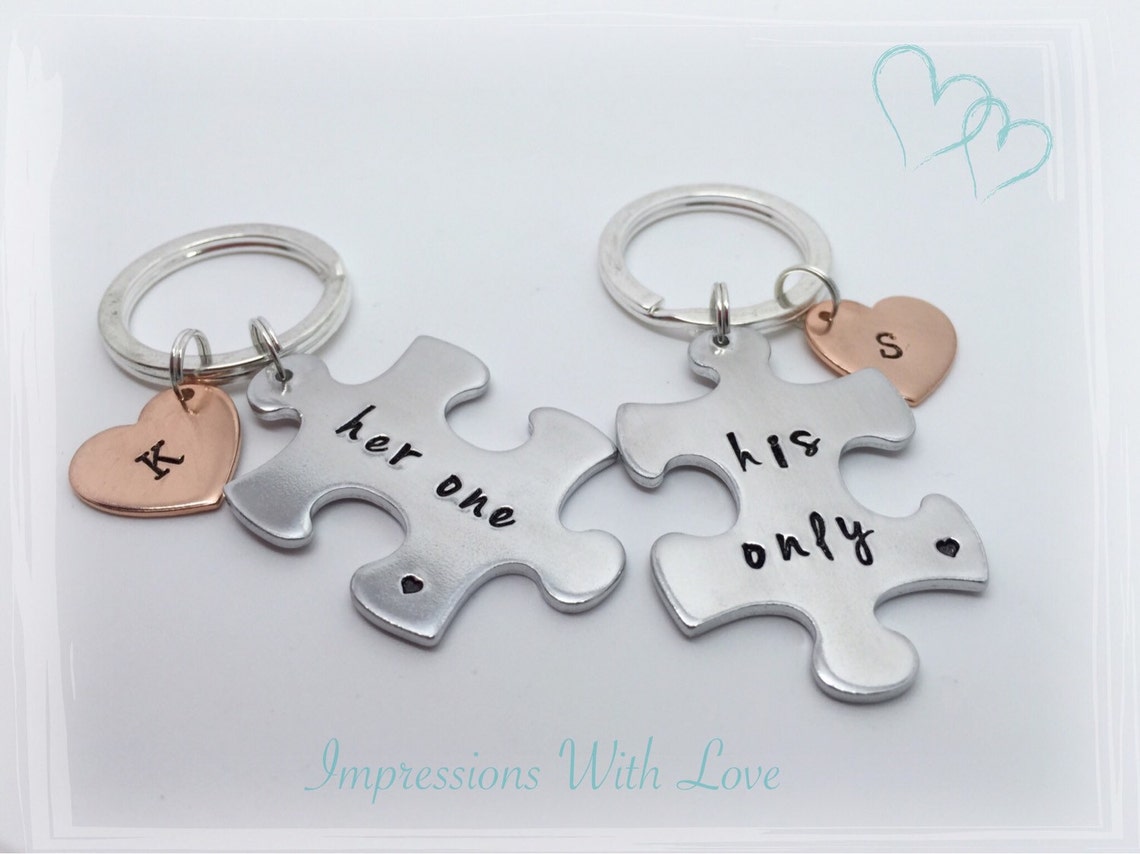 Couples Keyring Set Valentines Gift Jigsaw Pieces Keychain Etsy UK