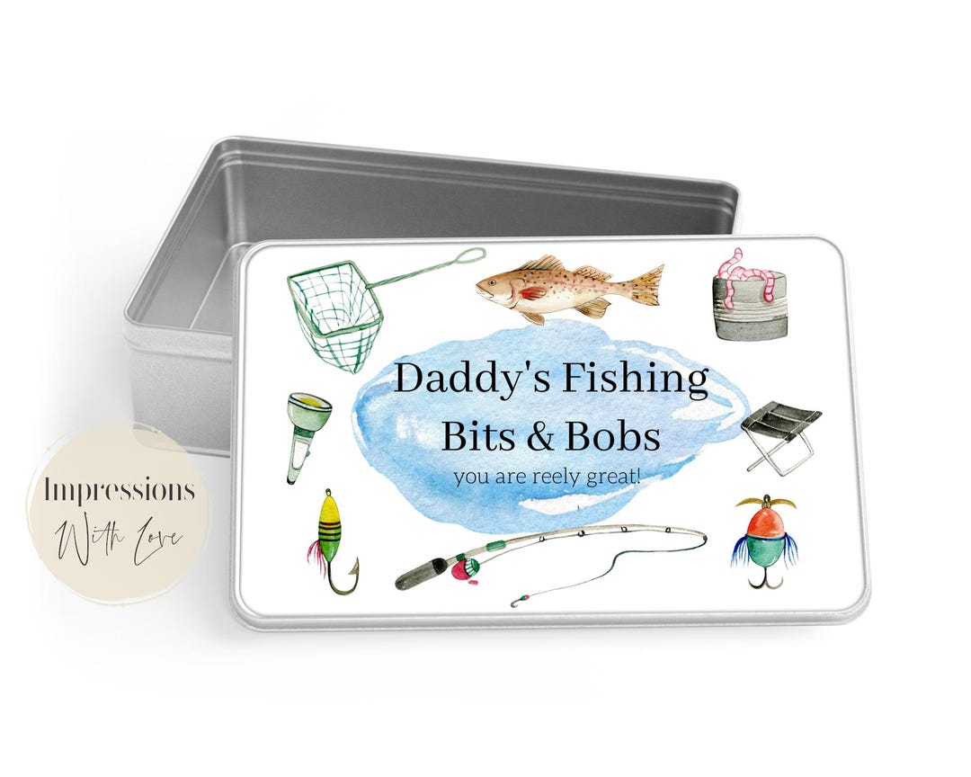 Personalised Fishing Tin, Daddy's Fishing Tin, Gift for Dad, Fathers ...
