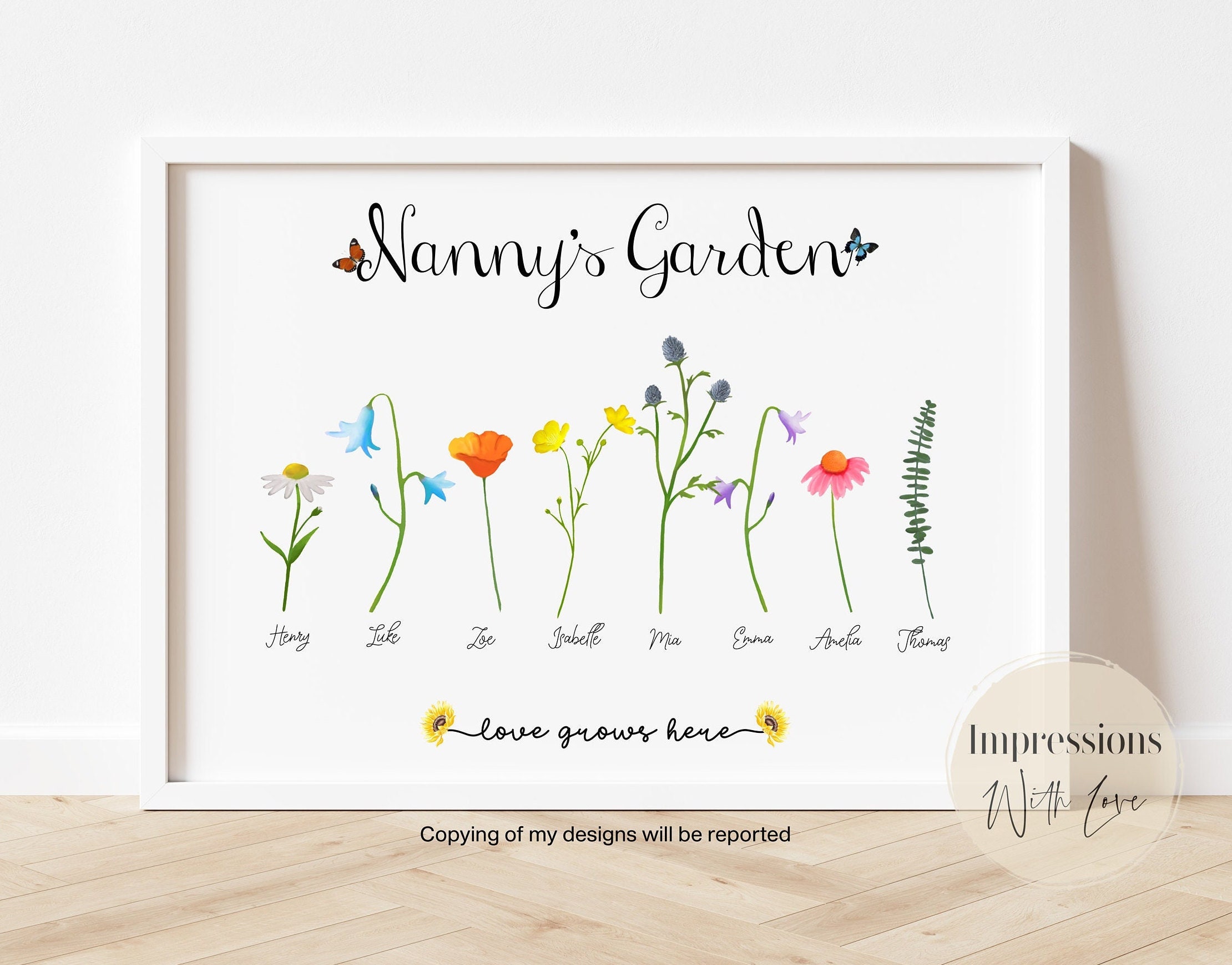 Nanny Gifts, Nanny's Garden, Mother's Day, for Nanny, Personalised