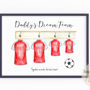 Fathers Day gift, football print, dads dream team, gifts for dad, personalised print, printable gift, gifts for him, custom football gift image 7