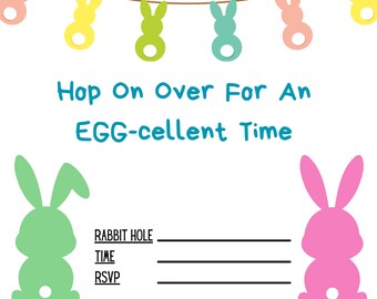 EGG-cellent, Osterparty, Frühling, Frühlingsgeburtstag, Frühlingsgeburtstagseinladungen, Geburtstagseinladungen, Hop On Over, Geburtstagseinladungen