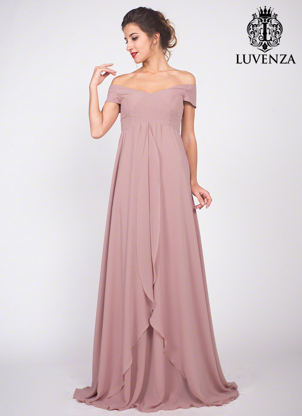 dusty pink color dress