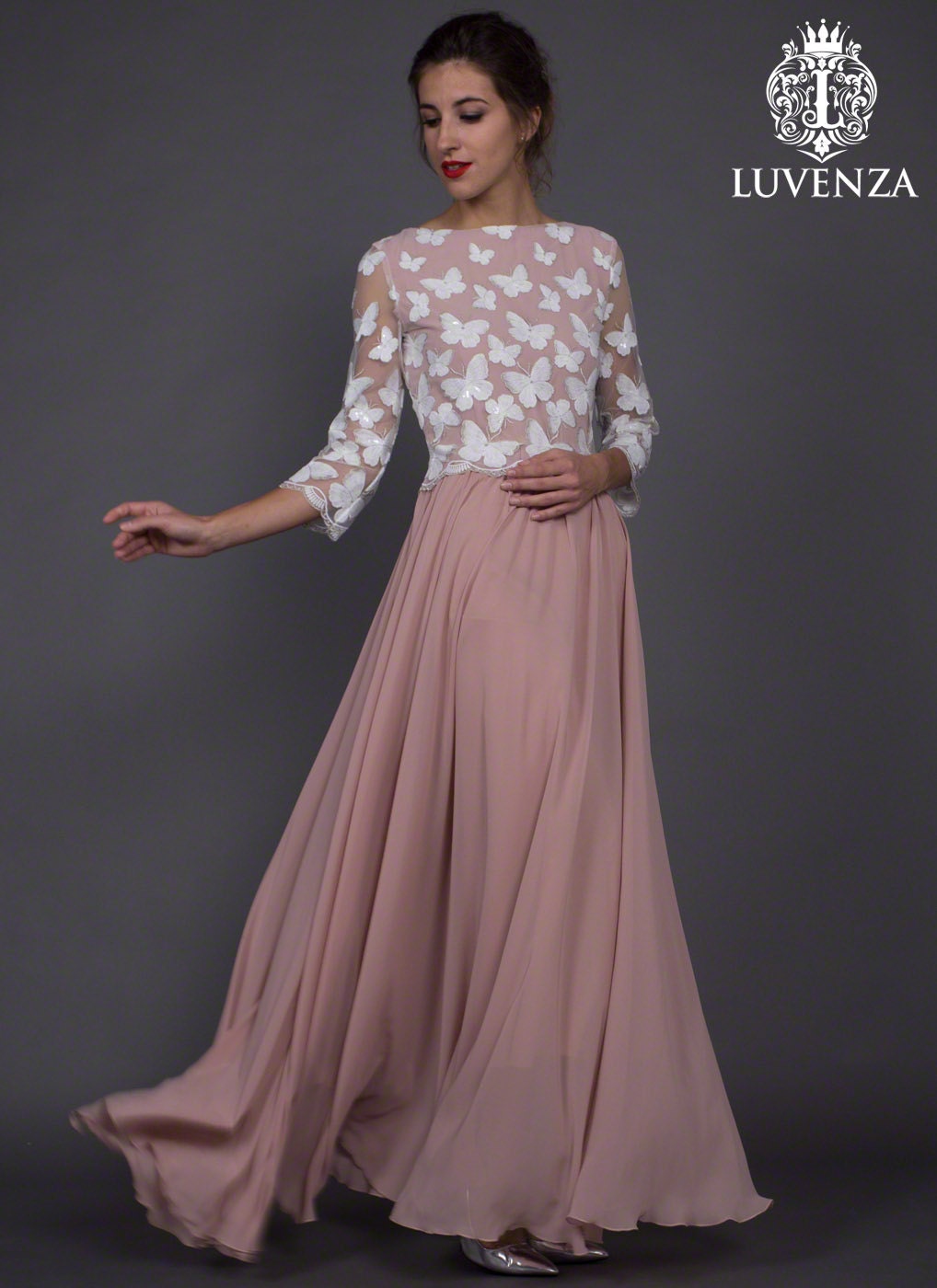 butterfly gown with lace