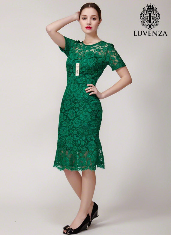 Green Lace Cocktail Dress