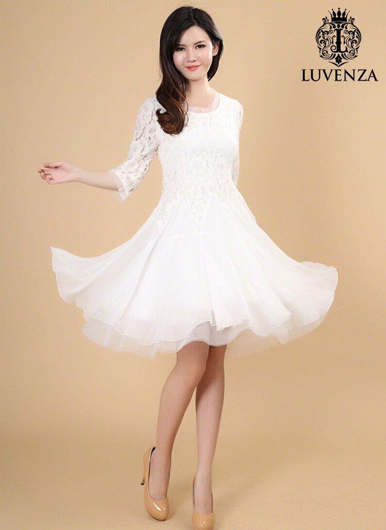 White Fit and Flare Prom Dress