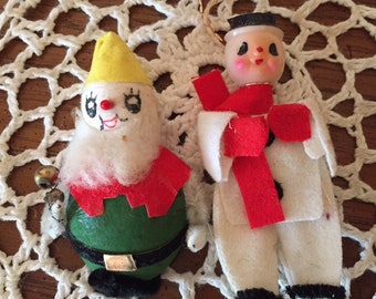 Antique (?) Christmas Ornaments Set of 2 - Adorable!