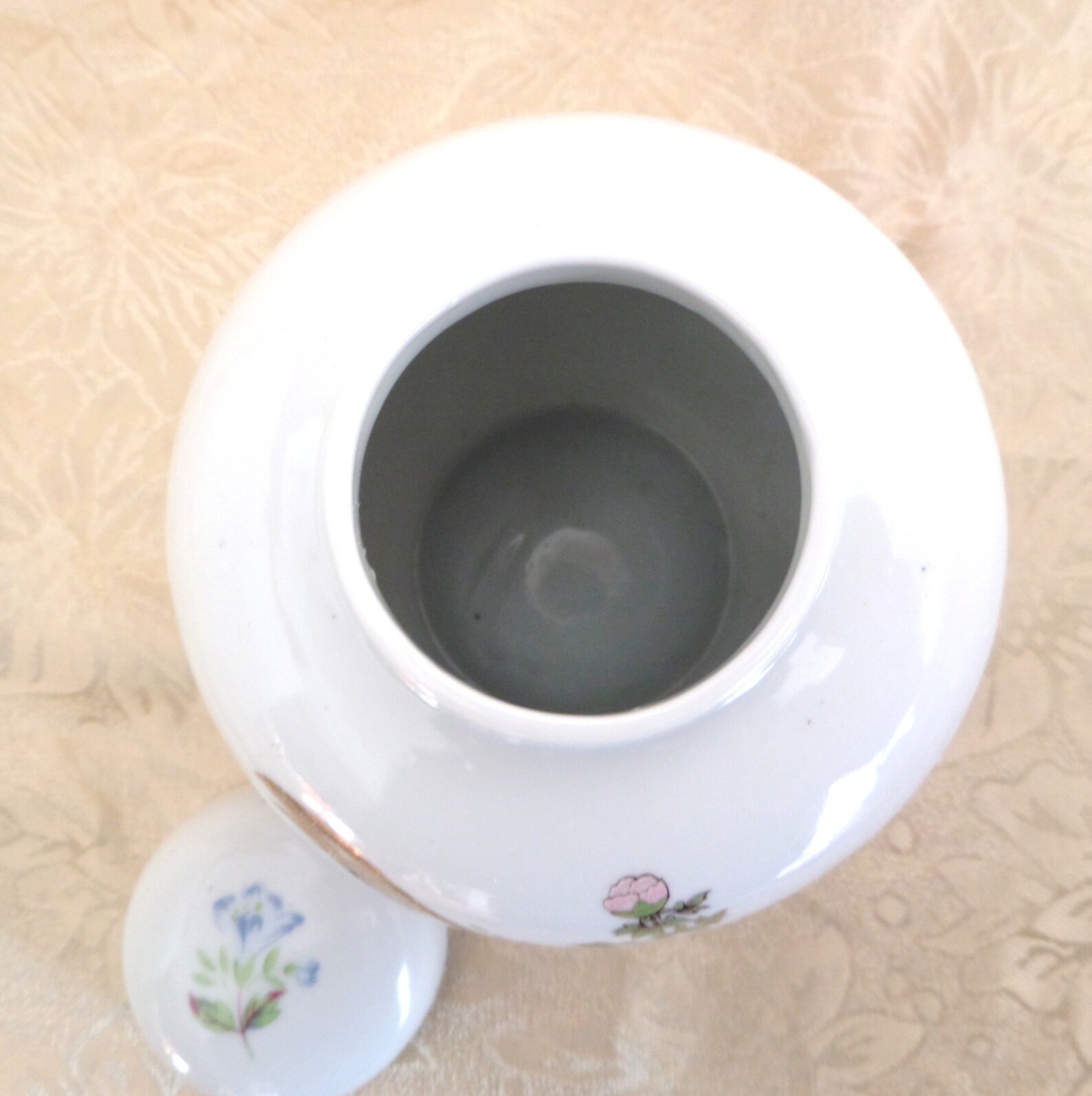 Vintage Oriental Ginger Jar with Lid Beautiful Gilded Floral Etsy