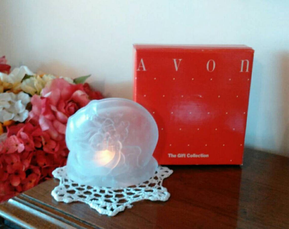 Vintage Avon Luminarc Glass Candle Holder Made in France Etsy