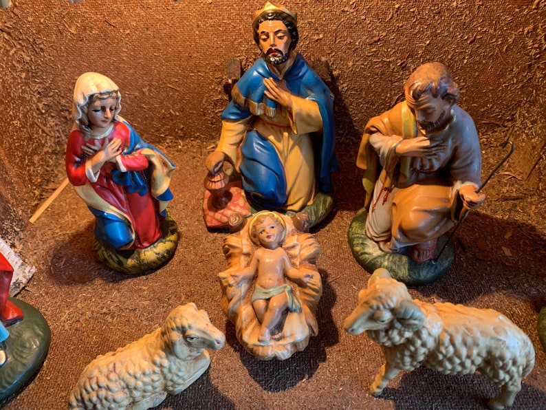 Vintage/antique German Nativity Set 7.5 Inch Scale Lighted Etsy