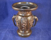 JAPANESE Bronze Vase Twin Handled - Meiji Period -